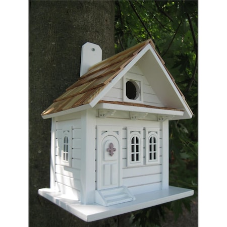 Home Bazaar Shotgun Cottage Birdhouse - White - Fledgling Series HB-9029WS